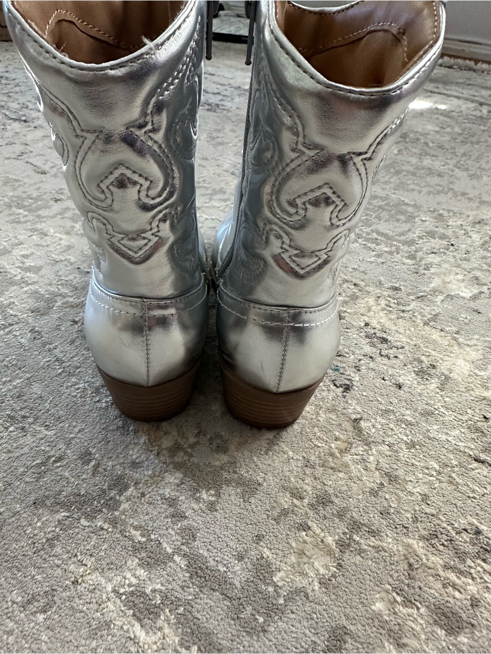 Soda Metallic Silver Kids Western Boots 13 - Picture 4 of 4